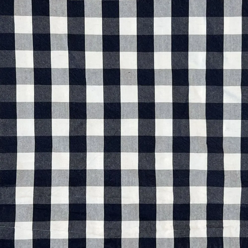 Serena & Lily Full Flat Sheet Pillow Case Set Gingham Navy White Buffalo Check